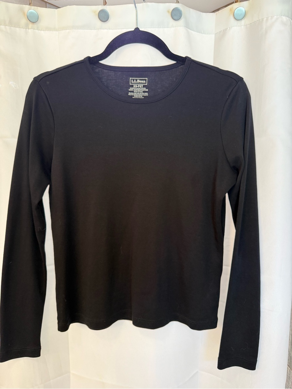 L.L. Bean Women’s Long-Sleeve Crew Top — Black